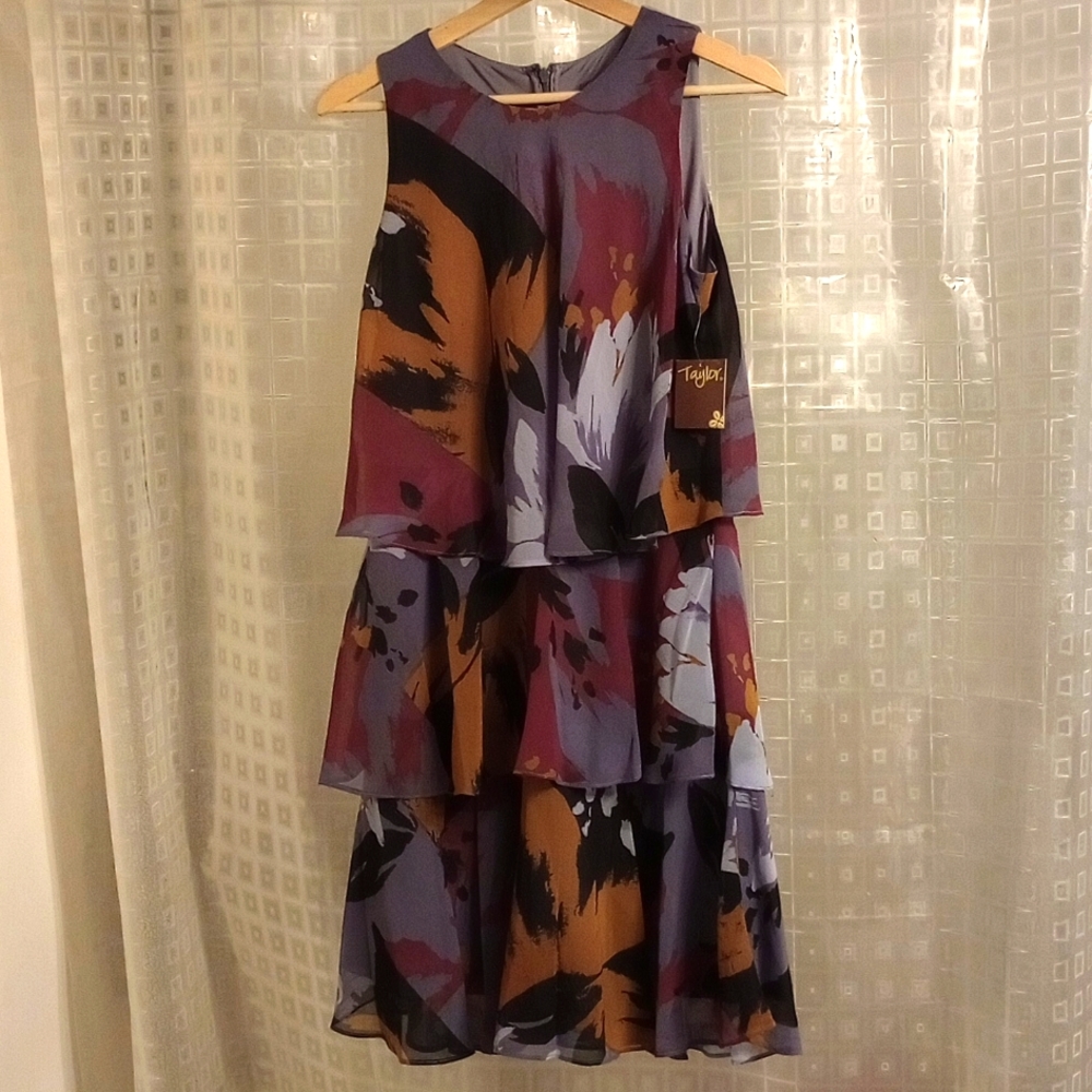 Taylor flower print layered  dress